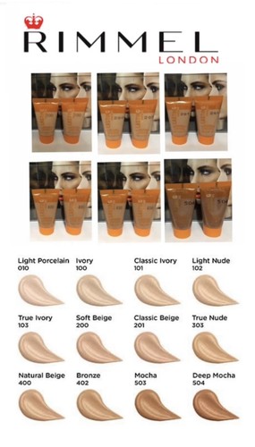 Lotto 100 fondotinta rimmel - 100,